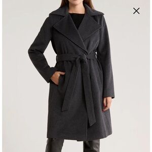 MICHAEL Michael Kors Dark Gray Belted Coat